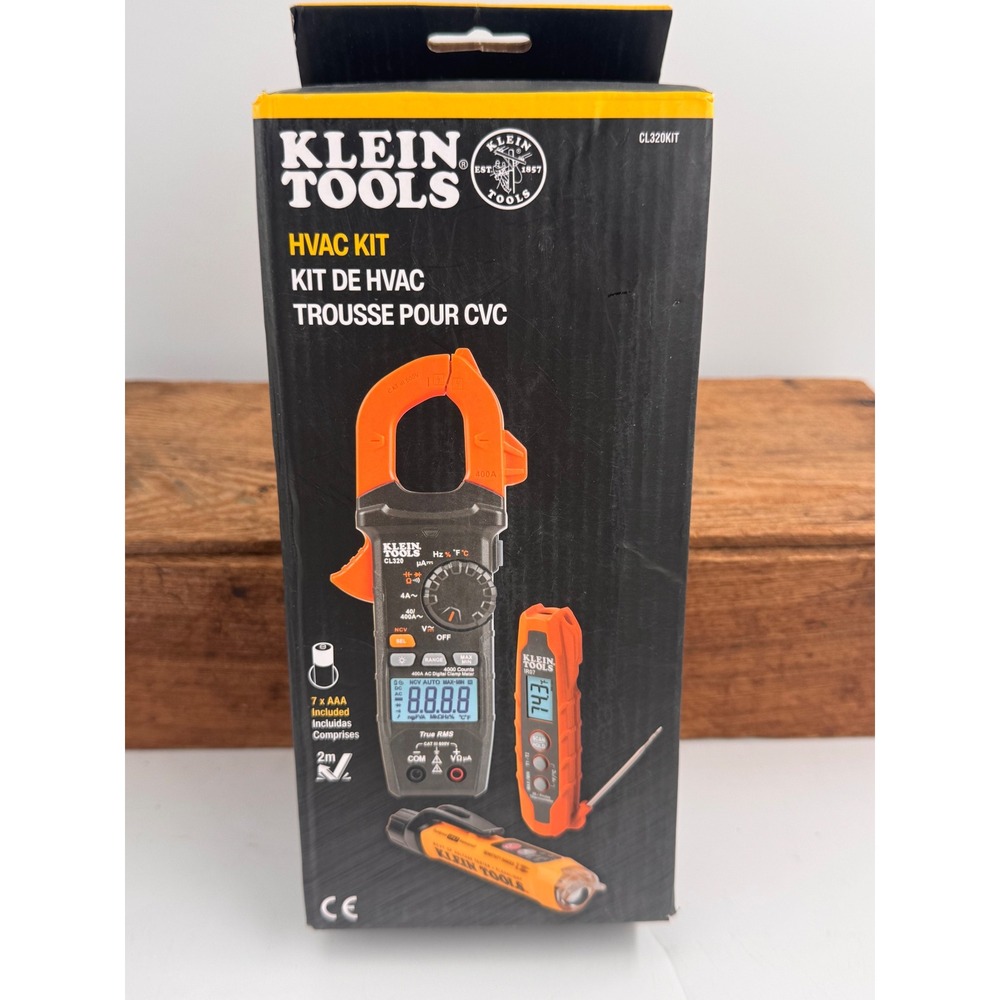 Klein Tools CL320KIT HVAC Kit Clamp Meter IR Thermometer NCVT Voltage Tester